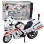 LEAN TOYS Motorrad Metall Licht Sound Weiß Rot Gelb Streifen 1:12