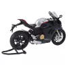 LEAN TOYS Sportmotorrad Metall Licht Sound Silber Elemente Schwarz V4 1:12