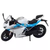 LEAN TOYS Sportmotorrad Metall Lichter Geräusche Weiß Blau 1:12