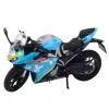 LEAN TOYS Sportmotorrad Metall Licht Sound Blau 1:12