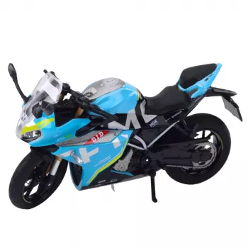 LEAN TOYS Sportmotorrad Metall Licht Sound Blau 1:12