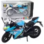 LEAN TOYS Sportmotorrad Metall Licht Sound Blau 1:12