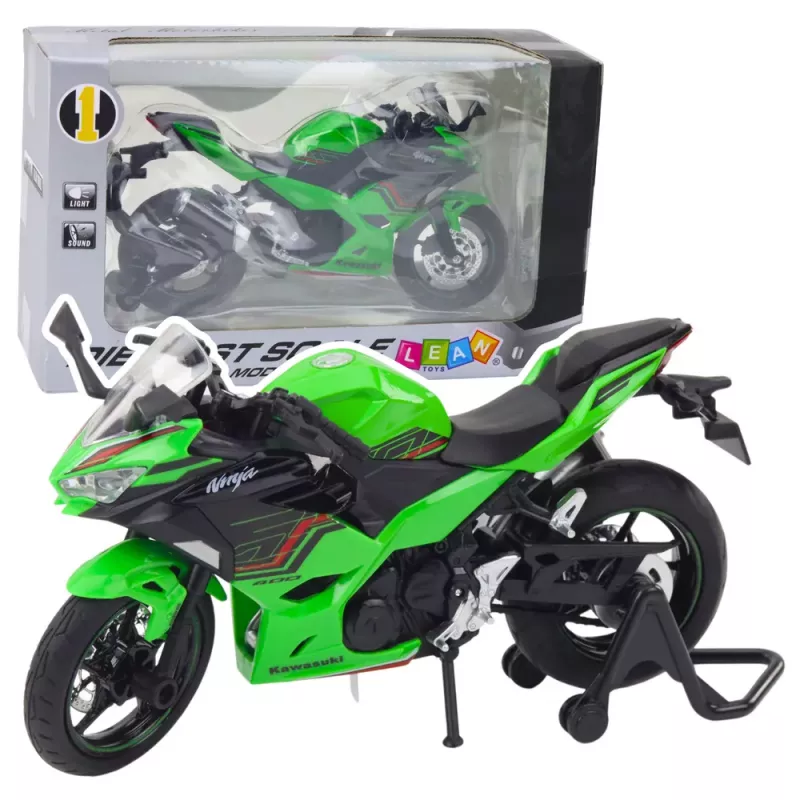 LEAN TOYS Sportmotorrad Metall Lichter Geräusche Grün 1:12