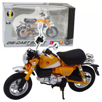 LEAN TOYS Motorrad Retro Classic Metal Lights Yellow 1:12