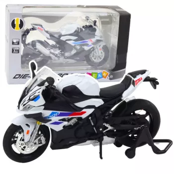 LEAN TOYS Sportmotorrad Metall Licht Sound Weiß S1000 1:12