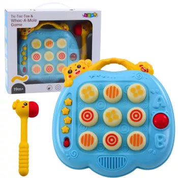 LEAN TOYS Whac-A-Mole Geschicklichkeitsspiel Hammer für Kleinkinder Blau