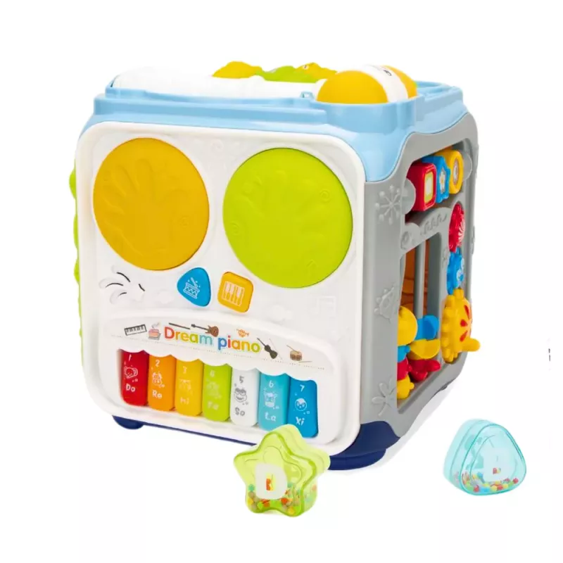 LEAN TOYS Multifunktionaler Lernwürfel für Kleinkinder mit Licht und Sound