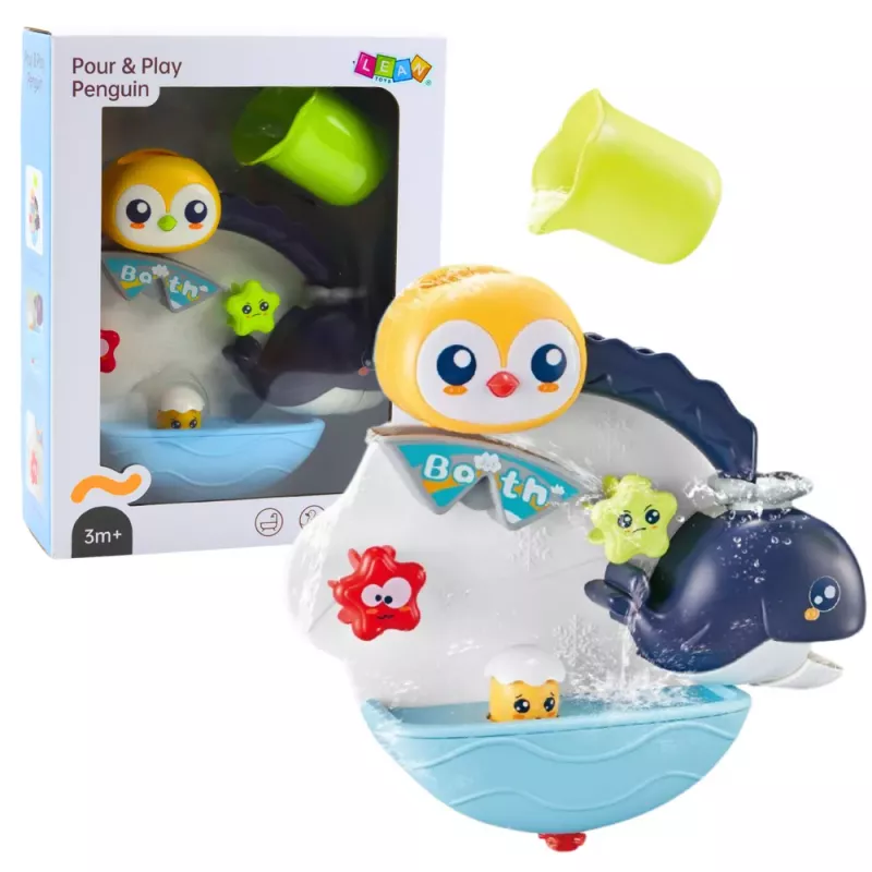 LEAN TOYS Interaktives Wasserbadspielzeug Pinguin Wal