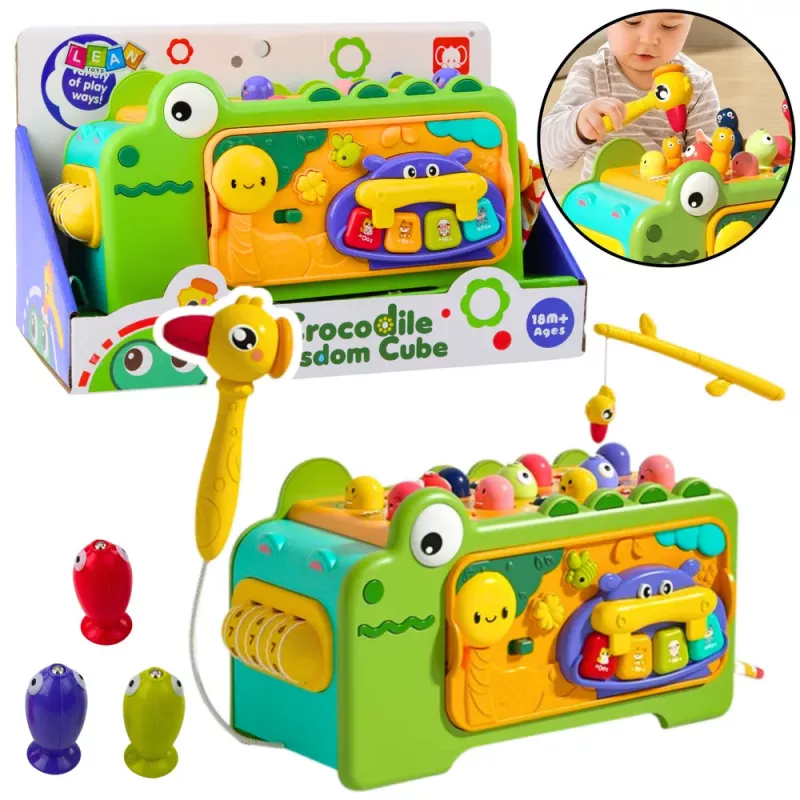 LEAN TOYS Crocodile Interaktiver Lernwürfel Multifunktionale Geräusche
