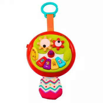 LEAN TOYS Interaktiver Eulen-Anhänger mit Bewegungselementen, Klavier und raschelndem Schwanz