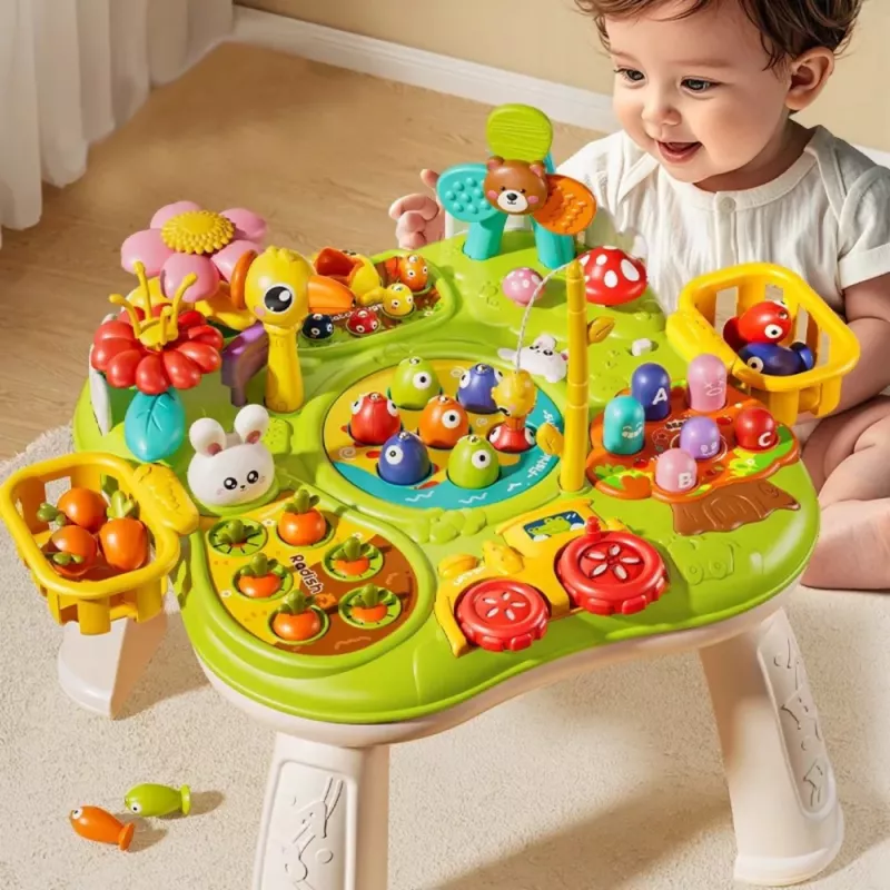 LEAN TOYS Multifunktionales Board Interaktiver Tisch für Kleinkinder Geschicklichkeitsspiele