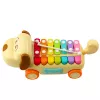 LEAN TOYS Reithund mit Becken, beweglichen Ohren, Schwanz, Stock an einer Schnur