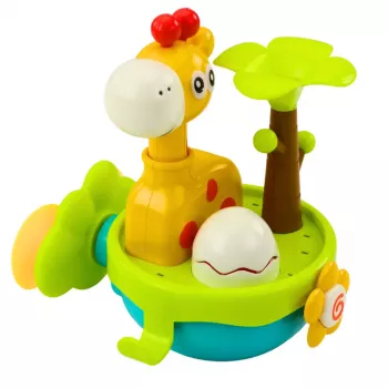LEAN TOYS Badespielzeug Giraffe sensorisch interaktiv Saugnäpfe bunt