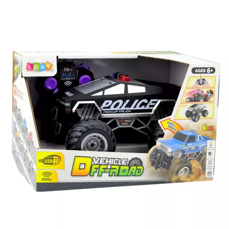 LEAN TOYS Off-Road RC Polizeiauto Fernbedienung Schwarz 1:16