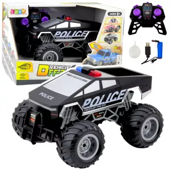 LEAN TOYS Off-Road RC Polizeiauto Fernbedienung Schwarz 1:16