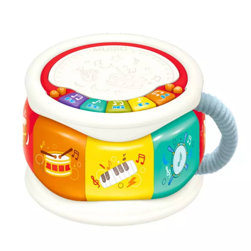 LEAN TOYS Große interaktive Lern-Trommel für Kleinkinder, bunt