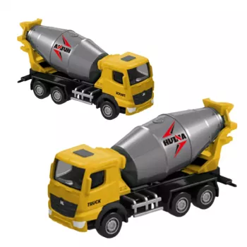 Huina 1:80 Die-Cast Metal Concrete Mixer Truck Collectible Model - Yellow