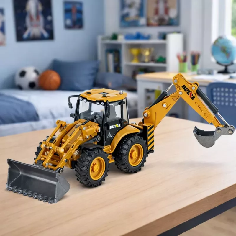 HUINA 1:50 Teleskoplader Metall-Druckgussmodell Gelb/Schwarz
