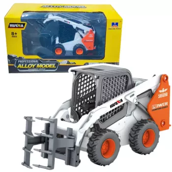 Huina 22754 Radlader mit Greifer Metall Weiß 1:50 Druckgussmodell