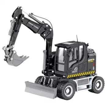 Radbagger mit Planierraupe Metall Huina Schwarz 1:50