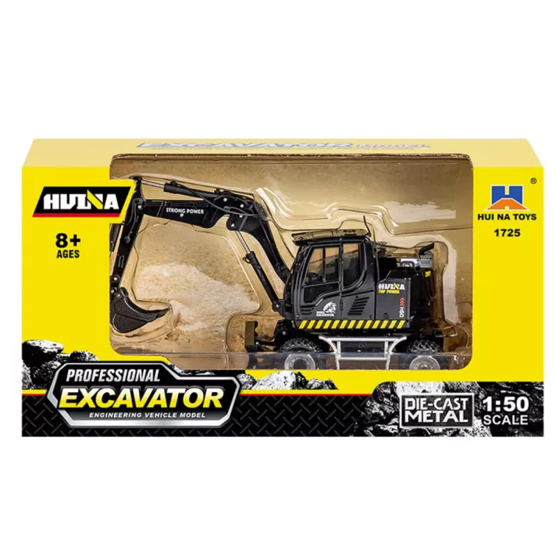 Radbagger mit Planierraupe Metall Huina Schwarz 1:50