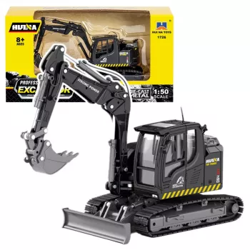 Radbagger mit Planierraupe Metall Huina Schwarz 1:50