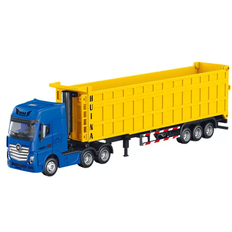 Huina 1:50 Dump Truck with Volume Semitrailer Die-Cast Metal Yellow