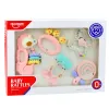 LEAN TOYS Set sensorischer Rasseln und Beißringe für Babys Pink 5-teilig
