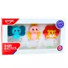 LEAN TOYS Set of 3 Baby Rattle Teethers Animals