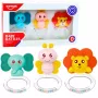 LEAN TOYS Set of 3 Baby Rattle Teethers Animals