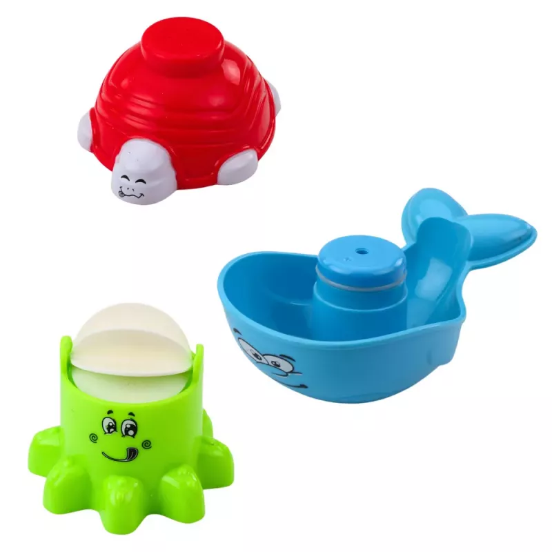 LEAN TOYS Interaktives Badespielzeug-Set Brunnen Tiere Becher
