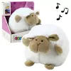 LEAN TOYS Plüschschaf Schlaf-Kuscheltier mit Licht und Sound, Weiß
