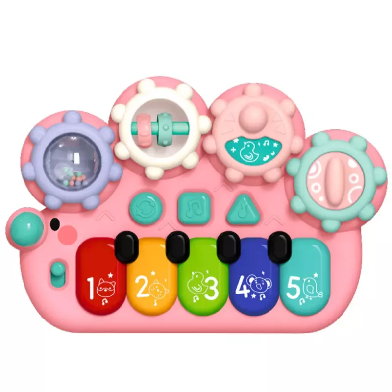 LEAN TOYS Interaktives Klavier für Kinder Gears Pink