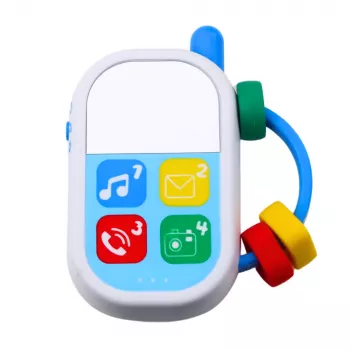LEAN TOYS Set of Musical Toys for Toddlers - Telephone, Tambourine, Keys, 3 Pieces