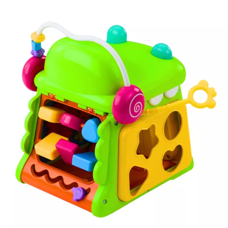 LEAN TOYS Interaktiver Lernwürfel Sortierer Klavier Sensorik Krokodil
