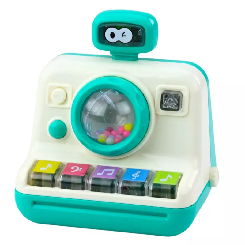 LEAN TOYS Interaktive Kamera-Piano-Rassel Lichter Geräusche Weiß Grün