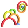LEAN TOYS Regenbogen-Puzzle für Kleinkinder, bunte Gummibausteine, 5 Stk.
