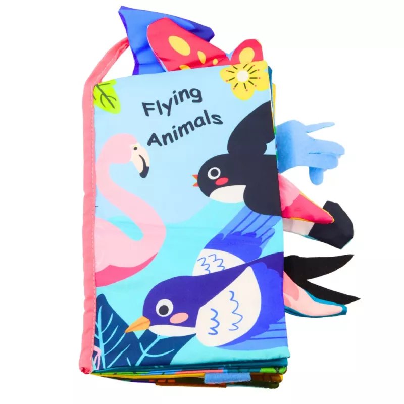 LEAN TOYS Soft Sensory Book Birds Rustling Squeaker Colorful