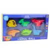 LEAN TOYS Badespielzeug-Set Gummi-Dinosaurier Bunt 6-teilig