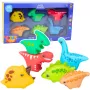 LEAN TOYS Badespielzeug-Set Gummi-Dinosaurier Bunt 6-teilig