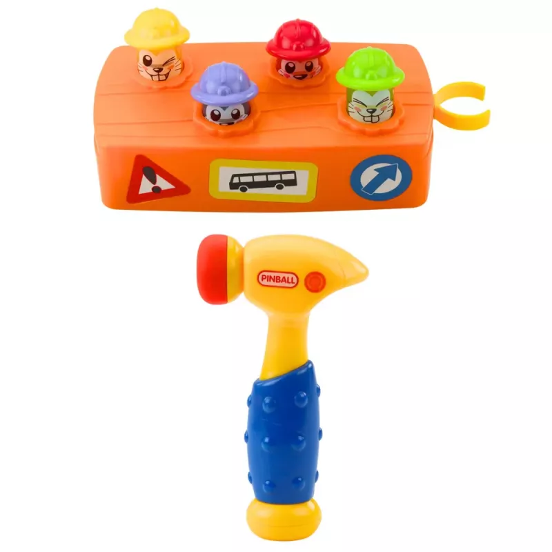 LEAN TOYS Interaktives Spielzeug Bunter Hammer Hamster Straßenbau