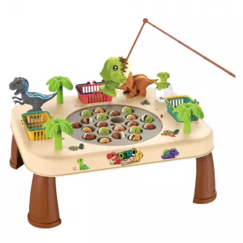 LEAN TOYS Elektrischer Dinosaurier-Fangtisch mit rotierenden Geräuschen