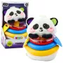 LEAN TOYS Sensorik-Spielzeug Tumbler Panda Pyramide Wackelbeißring Rassel