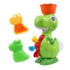 LEAN TOYS Badespielzeug-Set Dinosaurier mit Mühlenzubehör 8-teilig