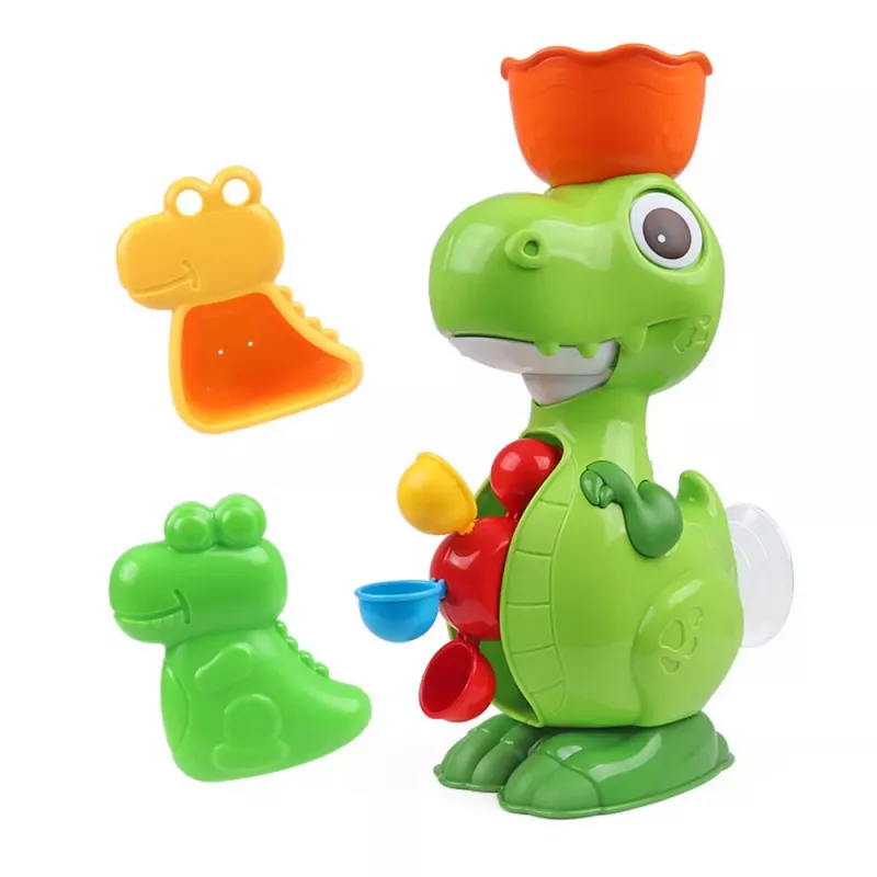 LEAN TOYS Badespielzeug-Set Dinosaurier mit Mühlenzubehör 8-teilig