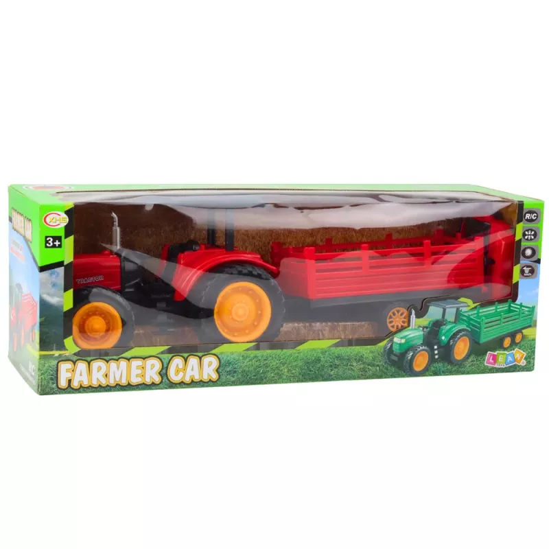 LEAN TOYS RC-Fernlenk-Traktor mit Anhänger Rot