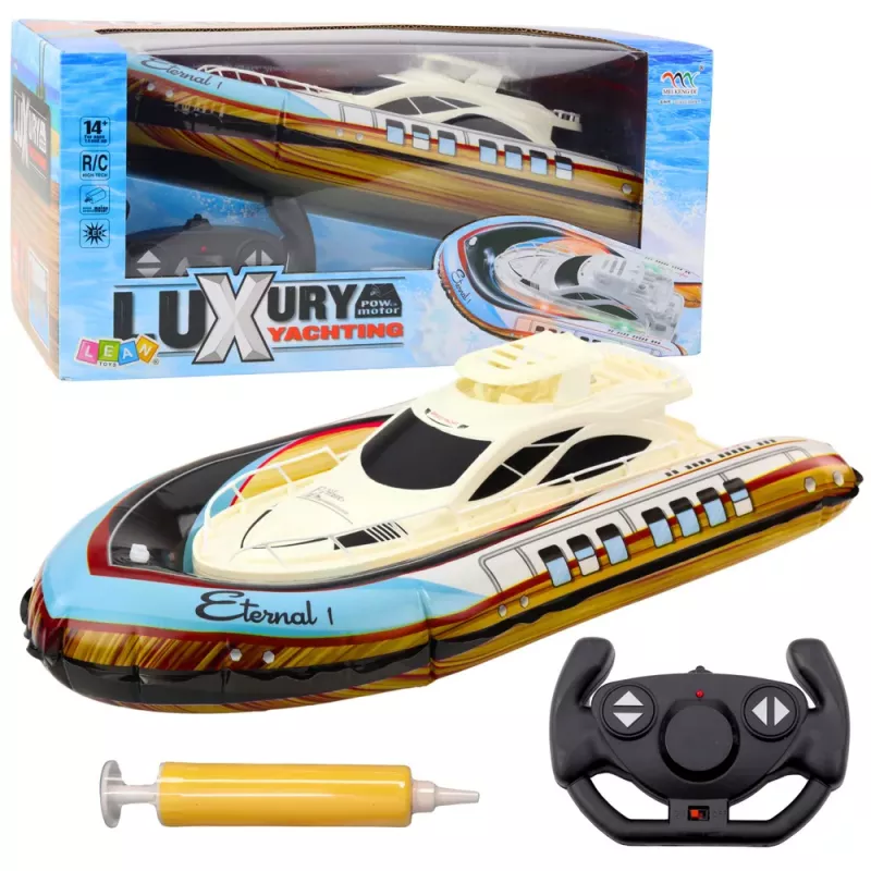 LEAN TOYS Luxury Yacht Boat Inflatable Remote Controlled RC LED Lights
