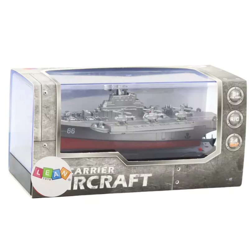 LEAN TOYS Militärschiff ferngesteuertes Boot RC Silber 15cm