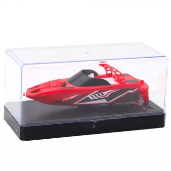 LEAN TOYS Fernbedienbares RC Motorboot Weiß und Rot 15cm