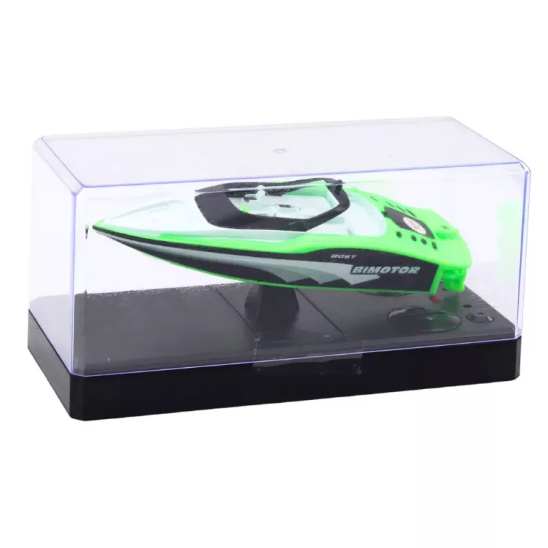LEAN TOYS RC-Motorboot fernsteuerbar Weiß-Grün 15cm
